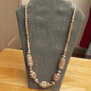 Vintage carved bone necklace